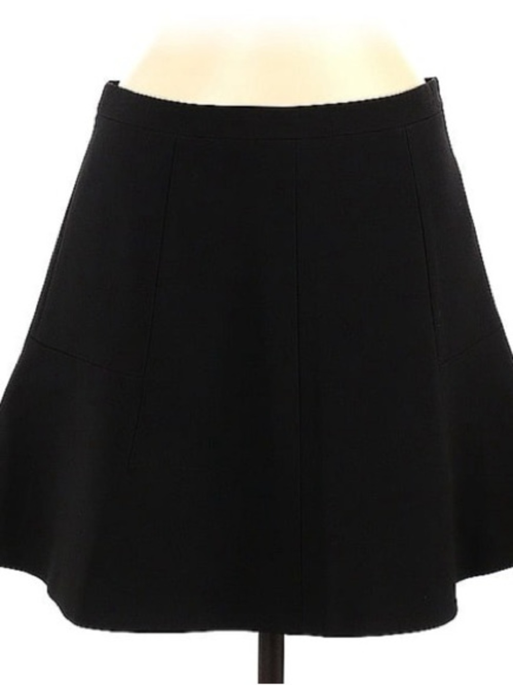 J.CREW Women's Black Solid A-Line Short Zip Zipper Skirt Regular Size 0